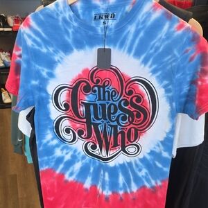 Tie-Dye Graphic Tee - Blue, Red, White